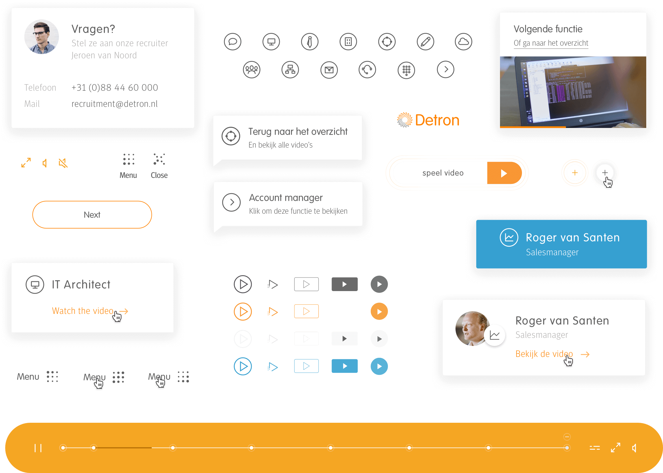 Detron user interface elements