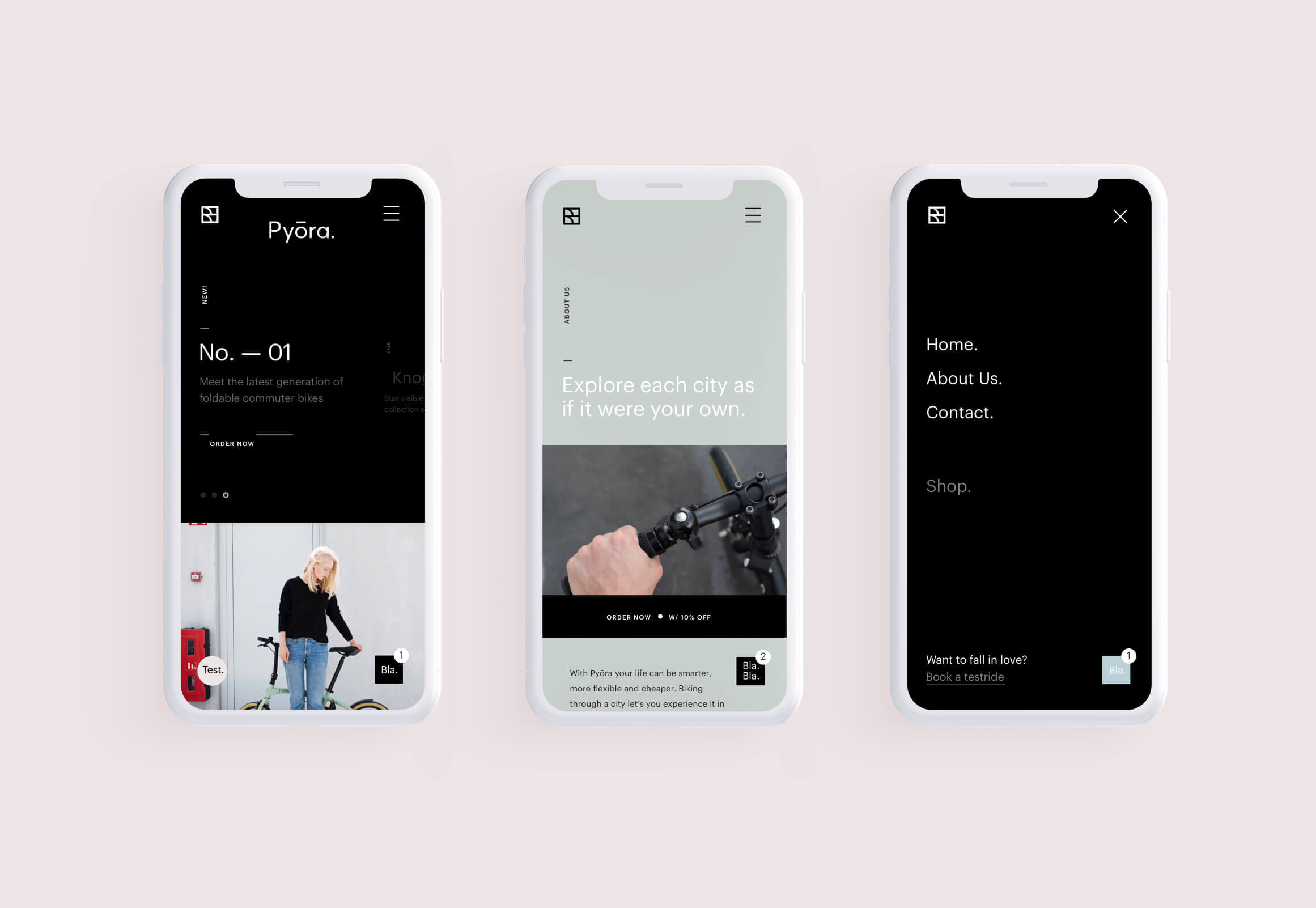 Mobile ontwerp Pyora website